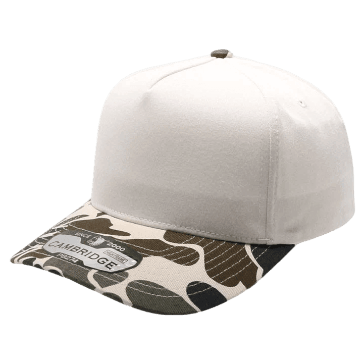 5 Panel Two-Tone Camo in Cream / Cream Camo, front