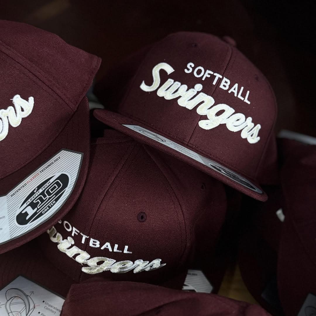 Burgundy embroidered hats